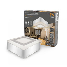 Светильник светодиодный Backlight накладной BL222 Квадрат. Акрил, 6+3W, 3000K, 145*145, | BL222 | Gauss