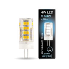 Лампа светодиодная LED 4Вт G4 AC185-265В 4100К керамика | 107307204 | Gauss
