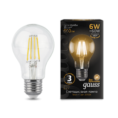 Лампа светодиодная LED 6Вт E27 220В 2700К A60 | 102802106 | Gauss