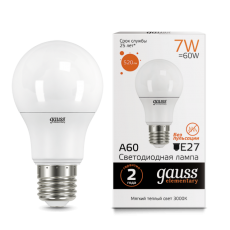 Лампа светодиодная LED 7Вт E27 220В 2700К Elementary A60 | 23217А | Gauss