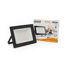 Прожектор светодиодный 100W 6700lm IP65 3000К черный | 613527100 | Gauss