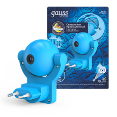 Светильник розеточный с фиксированной проекцией и датчиком освещения, 0,5W, синий 1/100 | DIY0033 | Gauss