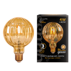 Лампа светодиодная Filament G100 4W 380lm 2400К Е27 golden Baloon LED 1/20 | 147802004 | Gauss