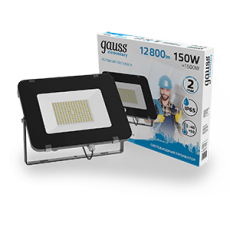 Прожектор светодиодный Elementary 150W 12800lm 6500К 200-240V IP65 черный LED 1/4 | 691511150 | Gauss