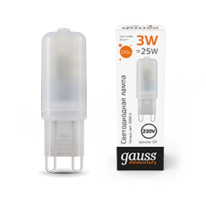 Лампа светодиодная Elementary G9 AC220-240V 3W 240lm 3000K пластик LED 1/10/200 | 14913 | Gauss