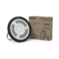 Светильник светодиодный подвесной UFO 200W 24000lm 5000K 175-265V IP65 D310*88мм черный скобка в комплекте | 821536320 | Gauss