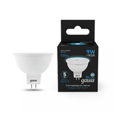Лампа светодиодная MR16 9W 830lm 6500K GU5.3 LED 1/10/100 | 101505309 | Gauss