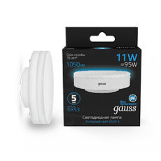 Лампа светодиодная GX53 11W 1050lm 6500K LED 1/10/100 | 108008311 | Gauss