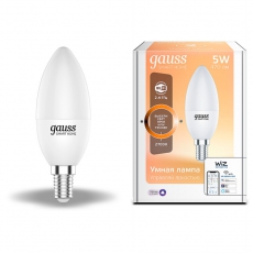 Лампа светодиодная Smart Home DIM E14 C37 5 Вт 2700К 1/10/40 | 1100112 | Gauss
