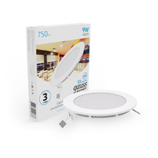 Встраиваемый светильник ультратонкий круглый IP20 9W 145х22 O 130 6500K 750лм 1/20 | 939111309 | Gauss