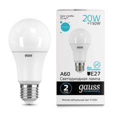 Лампа светодиодная LED 20Вт E27 220В 4100К Elementary A60 | 23229 | Gauss