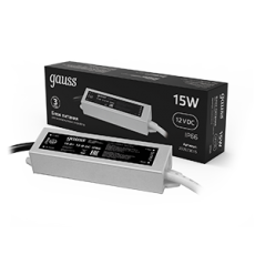 Блок питания для светодиодной ленты пылевлагозащищенный 15W 12V IP66 | 202023015 | Gauss