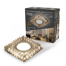 Светильник точечный встраиваемый Backlight BL029 Квадрат. Кристал/Хром, Gu5.3, LED 2700K | BL029 | Gauss