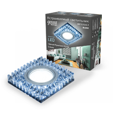 Светильник точечный встраиваемый Backlight BL032 Квадрат. Черн.Кристал/Хром, Gu5.3, LED 4100K | BL032 | Gauss