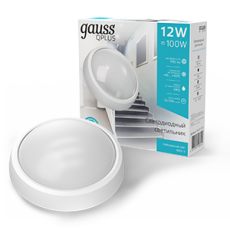 Светильник светодиодный пылевлагозащищенный для ЖКХ IP54 D176*76 12W 990lm 4000K ECO 2.0 круглый 1/12 | 141411212 | Gauss