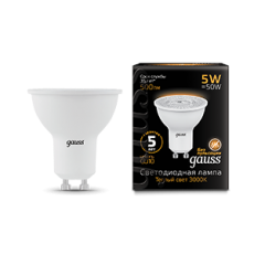 Лампа светодиодная LED 5Вт GU10 220В 2700К MR16 | 101506105 | Gauss