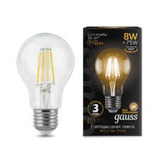 Лампа светодиодная LED 8Вт E27 220В 2700К A60 | 102802108 | Gauss