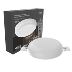 Встраиваемый светильник Frameless круг 18W 4000K 1/40 | 967511218 | Gauss