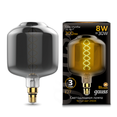Лампа светодиодная LED Vintage Filament Flexible DL180 8W E27 180*295mm Gray 2400K 1/6 | 164802008 | Gauss