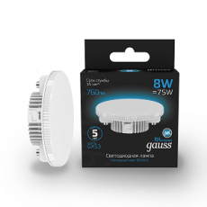 Лампа светодиодная GX53 8W 760lm 6500K LED 1/10/100 | 108008308 | Gauss