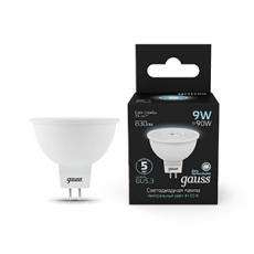Лампа светодиодная MR16 9W 830lm 4100K GU5.3 LED 1/10/100 | 101505209 | Gauss