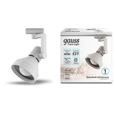 Светильник трековый однофазный под лампу E27 220V IP20 112*230мм белый конус | TR014 | Gauss