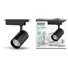 Светильник светодиодный трековый цилиндр 42W 3650lm 4000K 180-240V IP20 90*240мм черный угол 24? | TR074 | Gauss
