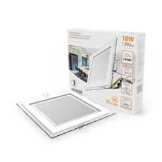 Светильник светодиодный встраиваемый квадратный с декоративным стеклом,200х200х30, O150х150, 18W 3000K, 1390лм | 948111118 | Gauss