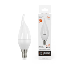 Лампа светодиодная LED Elementary Свеча на ветру 6W E14 420lm 3000K | 34116 | Gauss