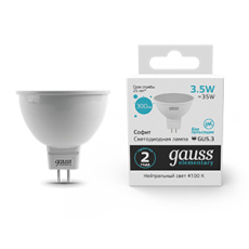 Лампа светодиодная LED 3,5Вт GU5.3 220В 4100К Elementary MR16 | 13524 | Gauss