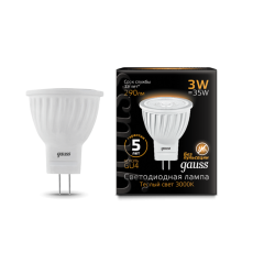 Лампа светодиодная LED 3Вт GU4 220В 2100К MR11 d35х45мм | 132517103 | Gauss