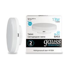 Лампа светодиодная LED Elementary GX53 13W 920lm 4100K | 83823 | Gauss