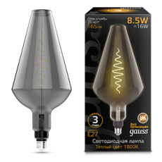 Лампа светодиодная LED Filament Vase E27 8.5W Gray 165lm 1800K 1/2 | 180802005 | Gauss