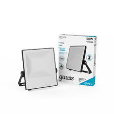 Прожектор светодиодный EVO 50W 4500 lm IP65 6500К, IK07, черный 1/20 | 687511350 | Gauss