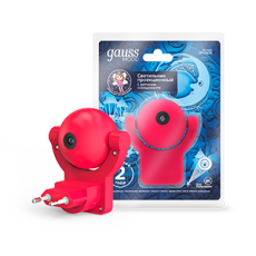 Светильник розеточный с фиксированной проекцией и датчиком освещения, 0,5W, розовый | DIY0032 | Gauss