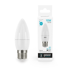 Лампа светодиодная Elementary Свеча 10W 750lm 4100K E27 LED 1/10/100 | 30220 | Gauss
