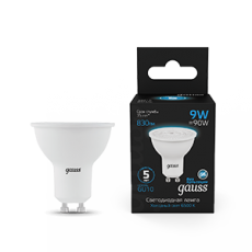 Лампа светодиодная MR16 9W 830lm 6500K GU10 LED 1/10/100 | 101506309 | Gauss