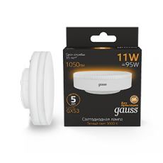 Лампа светодиодная GX53 11W 1050lm 3000K LED 1/10/100 | 108008111 | Gauss