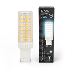 Лампа светодиодная G9 AC185-265V 6,5W 770lm 4100K керамика LED 1/10/200 | 107309206 | Gauss