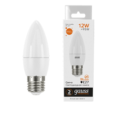 Лампа светодиодная Elementary Свеча 12W 950lm 3000K E27 LED 1/10/100 | 30212 | Gauss