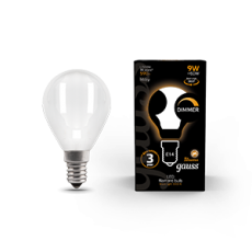 Лампа светодиодная Filament Шар 9W 590lm 3000К Е14 milky диммируемая LED 1/10/50 | 105201109-D | Gauss