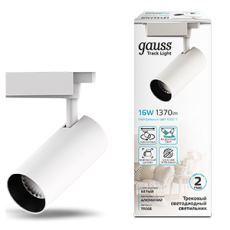 Светильник светодиодный трековый цилиндр 16W 1390lm 4000K 180-240V IP20 65*210мм белый угол 24? | TR066 | Gauss