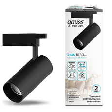Светильник светодиодный трековый цилиндр 24W 1830lm 4000K 180-240V IP20 65*210мм черный угол 24? | TR071 | Gauss