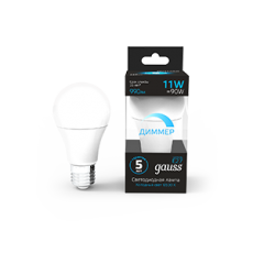 Лампа светодиодная A60 11W 990lm 6500К E27 диммируемая | 102502311-D | Gauss