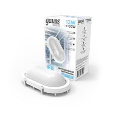 Светильник светодиодный пылевлагозащищенный для ЖКХ IP65 D175*110*76 12W IK10 1100lm 4000K SOLID антивандальный овальный 1/12 | 874618212 | Gauss