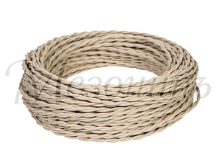 Провод монтажный витой ПВХ 2х1,5мм, цвет - слоновая кость (бухта 10м), ТМ 
