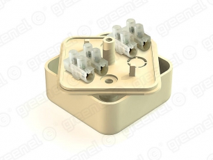 Коробка респределительная для о/п 50х50х20мм с клеммной колодкой ЗВИ-3 (1,0-2,5мм2) 4 клеммы, IP40, СОСНА | GE41206-11 | GREENEL