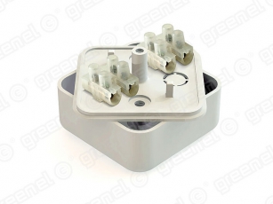 Коробка респределительная для о/п 50х50х20мм с клем. колодкой ЗВИ-3 (1,0-2,5мм2) 4 клеммы, IP40, БЕЛЫЙ | GE41206-01 | GREENEL