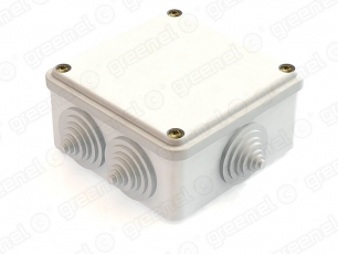 Коробка распределительная для о/п облегченного типа белая 100х100х45, IP44 , 6 вводов (48шт) | GE41231-01 | GREENEL