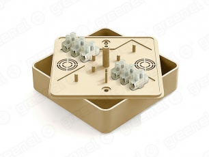 Коробка респределительная для о/п 100х100х29мм с клеммной колодкой ЗВИ-10 (2,5-6мм2) 6 клемм, IP40, цвет -ДУБ (42шт) | GE41219-12 | GREENEL